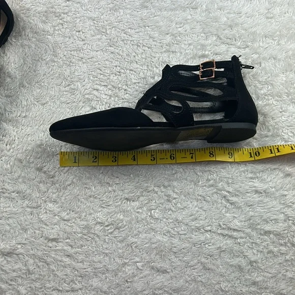 LC Lauren Conrad poem black pointed to strappy ankle flats, size 7 - 7.5 - Picture 9 of 10